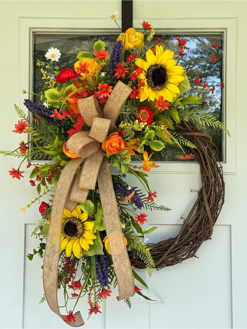 Large Wildflower Meadow Grapevine Wreath